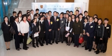 Prof. Liu Pak-wai, Pro-Vice-Chancellor, Prof. Lee Tien-sheng, Dean of the Faculty of Business Administration and CUHK students and professors warmly welcomed Mr. Zhang Jianguo, President of China Construction Bank.