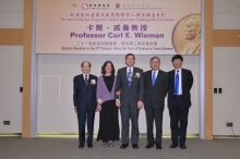 From left: Mr Michael Wong, Executive Director of SHKP, Professor and Mrs Wieman, Vice-Chancellor Professor Lawrence J. Lau and Pro-Vice-Chancellor Professor Kenneth Young of CUHK