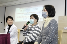 From Left: Ms. Harriet CHUNG, Nurse, Yao Chung Kit Diabetes Assessment Centre and Diabetes patients, Helen and Mandy