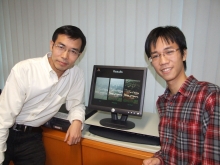 Prof. Tang Xiaoou (left) and his PhD student, Mr. He Kai-ming, of the Department of Information Engineering, CUHK