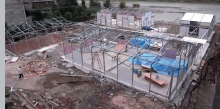 Construction process - with the guidance of CUHK researchers, the 450-square metre New Bud Primary School was built within two weeks