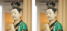標清轉換高清技術。左圖為原本的圖片，質素差劣；右圖為中大提升其解像度後的效果
（由標清提升至高清的影片：
影片1：http://www.cuhk.edu.hk/cpr/pressrelease/091106_vid1.WMV
影片2：http://www.cuhk.edu.hk/cpr/pressrelease/091106_vid2.WMV）
