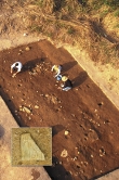 Stone beater in-situ near the 6,200-year-old house remains at the Tai Wan site in Hong Kong