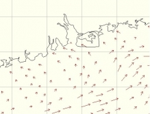 图5：5月份月平均水流方向场参考（数据来源：中国科学院南海所提供的某年5月份月平均模式）