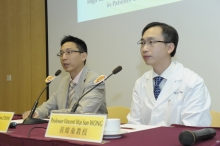 (左起)中大医学院肝脏护理中心主席陈力元教授及中大医学院内科及药物治疗学系副教授黄炜燊医生