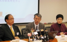 (From left) Mr. Laurence Ho Wing-him, Honorary Research Fellow, HKIAPS; Prof. Prof. Wong Chack-kie, Associate Director of HKIAPS and Professor, Department of Social Work; and Prof. Angela Shik Wai-yan, Assistant Professor, Department of Social Work, CUHK