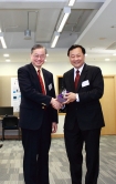 Prof. Benjamin W. Wah (right), Provost of CUHK, presents a souvenir to keynote speaker Prof. Gabriel Lau, Department of Geosciences, Princeton University, USA