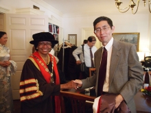 Prof. Ruth Simmons, President of Brown University, and Prof. Bei Dao