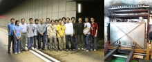 The Aberdeen Tunnel Laboratory: over 30 CUHK undergraduate physics students have contributed to studying cosmic rays in an underground environment similar to that in the Daya Bay experimental halls. The right photo shows the cosmic ray and neutron detectors inside the laboratory.