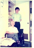 Prof. Ho Che-wah (back), director, D.C. Lau Research Centre for Chinese Ancient Texts, and the late Prof. D.C. Lau (front)