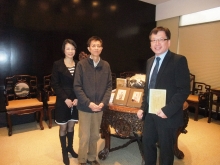 From right: Prof. Ho Che-wah, Dr. Chu Kwok-fan and Ms. Wong Ling-ling, executors of Prof. D.C. Lau's will.