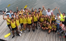 Mr. Lo Yuen-cheong with the CUHK rowing team.