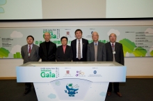 Launch of CUHK Jockey Club Initiative Gaia
(From left) Professor Wang Jinnan, Chairman, Professional Association for China’s Environment, and Vice President, Chinese Academy for Environmental Planning; Mr Wong Kam Sing, Secretary for the Environment, HKSAR Government; Dr Rita Fan Hsu Lai Tai, Steward, The Hong Kong Jockey Club; Professor Joseph Sung, Vice-Chancellor and President, CUHK; Professor Qu Geping, Former Minister, State Environmental Protection Administration of the People’s Republic of China, and President, China Environmental Protection Foundation; and Professor Hao Jiming, Director, Institute of Environmental Science and Engineering, Tsinghua University