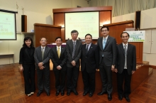 (From right) Prof LEUNG Yee, Director, Institute of Environment, Energy and Sustainability, CUHK; Dr William YU, Chief Executive Officer, World Green Organisation; Ir Conrad T C WONG, Chairman, Hong Kong Green Building Council; Prof Tung FUNG, Associate Pro-Vice-Chancellor, CUHK; Ir Kenny WONG, Principal Consultant (Environmental Management), Hong Kong Productivity Council; Mr Benny TAM, Director of Estates Management, CUHK; and Mrs Cecilia LAM, Programme Director, Office of CUHK Jockey Club Initiative Gaia.