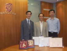 (From left) Prof. Shaw Pang-chui, Professor, School of Life Sciences; Prof. Leung Yee, Research Professor, Department of Geography and Resource Management; and Mr. Ching Mun, Estate Manager (Building Services Section), Estate Management Office, share unforgettable experience in CUHK.