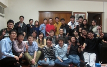 Prof. Shaw Pang-chui (middle) invites his students and research team members to his home to celebrate Chinese New year.