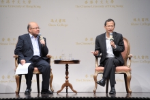 A  dialogue between the Honourable Jasper Tsang  (right)  and Mr. Ivan Choy, Senior Lecturer, Department of Government and Public Administration, CUHK.