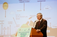 Prof. Gabriel Ngar-Cheung LAU, Director of the Institute of Environment, Energy and Sustainability, CUHK, delivers a keynote speech.