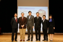 (From left) Mr. HO Pui-shing, Principal, Tsang Pik Shan Secondary School; Prof. Gabriel Ngar-Cheung LAU, Director of the Institute of Environment, Energy and Sustainability, CUHK; Dr. William YU, Chief Executive Officer, World Green Organisation; Prof. FUNG Tung, Associate Pro-Vice-Chancellor, CUHK; Prof. Amos Pui-kuen TAI, Assistant Professor, Earth System Science Programme, CUHK; and Mrs. Cecilia LAM, Programme Director, Office of CUHK Jockey Club Initiative Gaia.