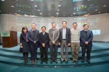 (From left) Mrs. Cecilia LAM, Programme Director, Office of CUHK Jockey Club Initiative Gaia; Mr. Angus WONG, Policy Advocacy Manager, World Green Organisation; Prof. Jonathan WONG, Professor, Department of Biology, Hong Kong Baptist University, and President, Asia-Pacific Association for Sustainable Solid Waste Management; Prof. FUNG Tung, Associate Pro-Vice-Chancellor, CUHK; Mr. Luther WONG, Chief Executive Officer, C&G Environmental Technology Ltd; Prof. Gabriel Ngar-Cheung LAU, Director of the Institute of Environment, Energy and Sustainability, CUHK; Prof. CHAU Kwai-cheong, Adjunct Associate Professor, Department of Geography and Resource Management, CUHK.