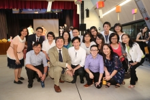 Professor Sung and staff pose for a photo.