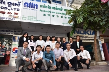 Cheng Ho Sun, Marco (4th left, front row) enjoys his time with other interns and local colleagues in Cambodia.