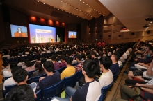 The admission talk attracts a full house of audience.