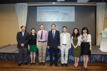 (From left) Professor Kwai-cheong Chau, Adjunct Associate Professor, Department of Geography and Resource Management, CUHK; Ms Su Liu, Former Head of Great China and Water Policy Research, Civic Exchange; Professor Gabriel Lau, Director of Institute of Environment Energy and Sustainability, CUHK; Mr Wing-kee Kam, Chief Engineer of the Water Supplies of the HKSAR Government; Professor Carlos Lo, Vice-chairperson of the Board of Governors, Friends of the Earth (HK); Ms Shirley Fisher, Charities Manager of The Hong Kong Jockey Club; and Mrs. Cecilia Lam, Programme Director of CUHK Jockey Club Initiative Gaia.