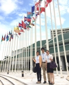 CUHK postgraduate students participating in the second internship programme arrive the headquarters of ESCAP, UN in Bangkok.