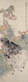 三阳启泰图
任颐（1840-1895），1878年作
纸本设色立轴
天民楼藏品
画题取明清时期民间流行的「三羊启泰」之意。常见于任颐（任伯年）寓居上海后的作品中。