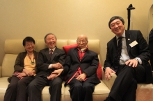 (From left) Mr. and Mrs. Charles K. Kao, Prof. Jao Tsung-I and Prof. Joseph Sung.