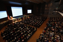The admission talk attracts a full house of audience.