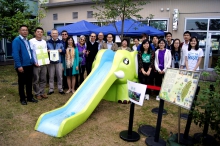 The Green Island Elephant is now on exhibition in Lee Woo Sing College’s outdoor courtyard until February next year