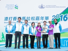 Dr. Ko Wing-man, Secretary for Food and Health, (Third from right) presents the ‘Most Supportive Group Award’ to Prof. Fok Tai-fai, Pro-Vice-Chancellor of CUHK (Second from right).