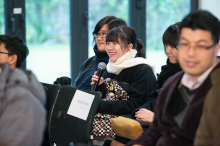 A member of the audience shares her views at the Question and Answer session.