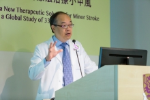 Prof. Lawrence WONG says the new antiplatelet agent Ticagrelor is more effective than aspirin in preventing ischemic stroke.