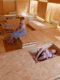 Children enjoy hanging around in the Dou Pavilion.