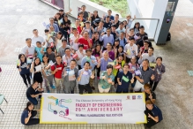 A group photo of the alumni fundraising walkathon.