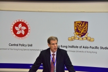 Dr. William H. Overholt, Senior Fellow, Harvard University Asia Center delivers a keynote speech.