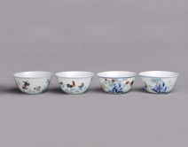 Two pairs of cups with chicken design
Daqing Yongzheng nian zhi mark
Qing, Yongzheng
Bequest of Mr. Ho Paak
Accession no.: 1988.0087