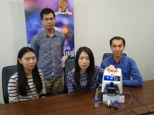 Members of the research team from CUHK Department of Mechanical and Automation Engineering, CUHK. (From left) Ms. Zhejun Li, PhD student; Dr. Guo-Ming Weng, Research Associate; Prof. Yi-Chun Lu, and Mr. Simon Long-yin Tam, Research Assistant.