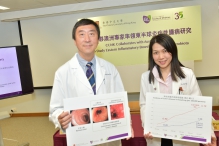 Prof. Joseph J.Y. SUNG, Vice-Chancellor and President and Mok Hing Yiu Professor of Medicine of CUHK (left) and Prof. Siew Chien NG, Department of Medicine and Therapeutics, Faculty of Medicine at CUHK, elaborate details of the ENIGMA Studies which aims to look into the association between Crohn's disease and patients’ gut microbiota and dietary habits.