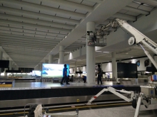 18 video cameras are installed in the Baggage Reclaim Hall of HKIA for monitoring trolley availability through machine learning techniques and image-based technologies.