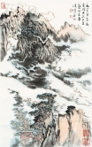 陆俨少(1909–1993)
云横岭秀
1987年
水墨设色纸本挂轴
69 x 42.8厘米
香港中文大学艺术系藏
陆俨少于1981年5月及1987年1月4日至2月4日两度来访艺术系，作讲座和示范，并留下画稿和画作。此幅山水是陆氏1987年1月4日至2月4日访问艺术系时即席绘赠，云霭飞动、峰峦峻秀、笔墨劲健，堪称精品。