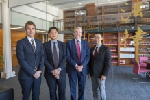 (From left) Prof. Stuart HARGREAVES, Assistant Dean for Undergraduate Studies, Faculty of Law, CUHK; Prof. Chin Leng LIM, Choh-Ming Li Professor of Law, Faculty of Law, CUHK; Prof. Christopher GANE, Simon F S Li Professor of Law, Dean of the Faculty of Law, CUHK; and Mr. Matthew CHEUNG, JD Programme Director, Faculty of Law, CUHK