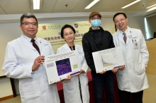 Researchers from the Faculty of Medicine at CUHK led an international study which demonstrates the anti-tumour activity of immunotherapy in recurrent and metastatic nasopharyngeal cancer (NPC) patients. Results show the 1-year overall survival rate was around 60%. (From left) Professor Kwok Wai LO of the Department of Anatomical and Cellular Pathology; Professor Brigette MA of the Department of Clinical Oncology; NPC patient Mr CHAN (pseudo name) and Professor Anthony CHAN, Li Shu Fan Medical Foundation Professor of Clinical Oncology.