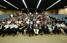 Group photo of participants of “YSBC at CUHK - Jockey Club Youth Programme” S.I. Leadership Award Ceremony 2018 and Yunus Social Business Seminar.