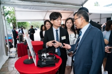 A student showcases his latest invention.