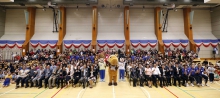 A group photo of guests, school principals, teachers, students and parents from the project schools at the launch ceremony of Fun to Move@JC project.