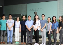 Professor Shu Ching-tat Chester, Professor of the Department of Electronic Engineering, CUHK (5th left), Ms Gao Yun (2nd right), and members of the research team.